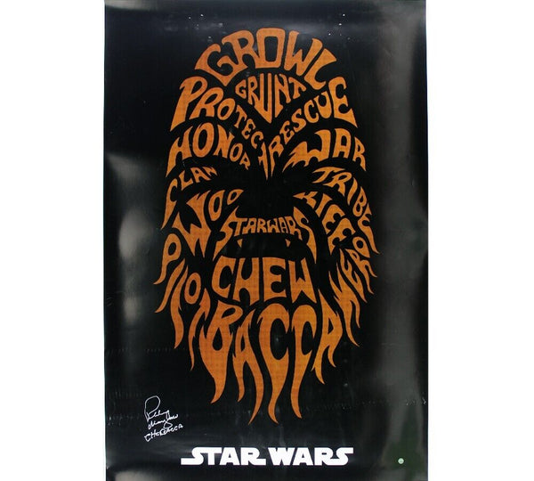 Peter Mayhew Signed Stars Wars Chewbacca Poster