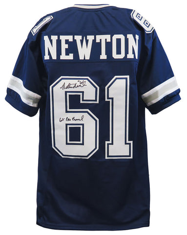 Nate Newton (COWBOYS) Signed Navy Custom Football Jersey w/6x Pro Bowl -(SS COA)