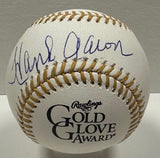 Braves HENRY HANK AARON Signed Official GOLD GLOVE LOGO Baseball #1 AUTO - JSA