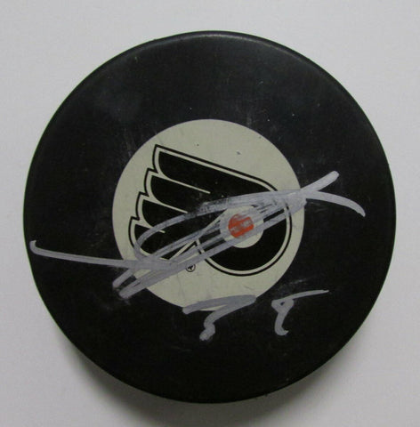 Sergei Bobrovsky Philadelphia Flyers Signed Flyers Logo Puck JSA 144365