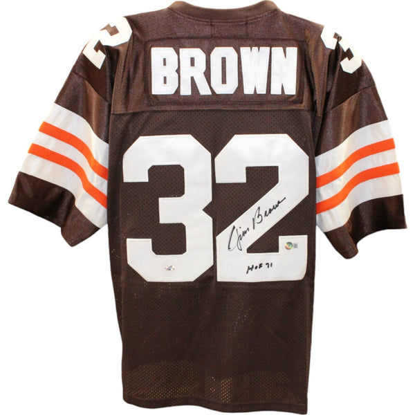 Jim Brown Signed Browns Players Of The Century 50 Jersey HOF BAS 48477