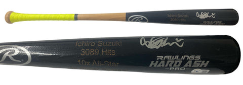 Ichiro Suzuki Autographed Laser Engraved Rawlings Hard Ash Bat Beckett