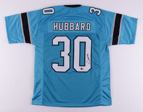 Chuba Hubbard Signed Panthers Teal Jersey (Beckett) Carolina 2021 Draft Pick R.B