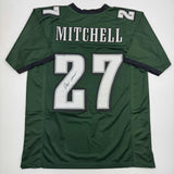 Autographed/Signed Quinyon Mitchell Philadelphia Green Jersey JSA COA