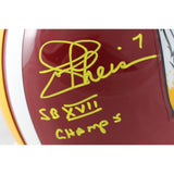 Rypien Theismann Williams Signed Washington Redskins F/S Helmet SB Beckett 49320