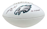 Brent Celek Signed Philadelphia Eagles Logo Football SB LII Champs BAS ITP