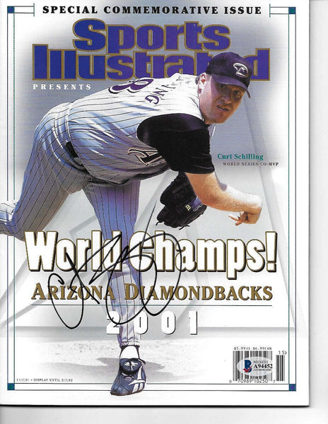 Curt Schilling Signed Diamondbacks 2001 World Champs Sports Illustrated 11/7/01