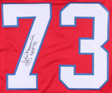 John Hannah Signed Patriots Jersey Inscribed HOF 91 (JSA COA) New England 73-85