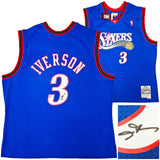 76ERS ALLEN IVERSON AUTOGRAPHED AUTHENTIC M&N 1999-00 HWC JERSEY XXL BECKETT