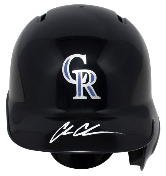 CHARLIE CONDON SIGNED COLORADO ROCKIES BLACK BATTING MINI HELMET BECKETT