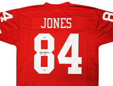 SAN FRANCISCO 49ERS BRENT JONES AUTOGRAPHED RED JERSEY PSA/DNA STOCK #212449