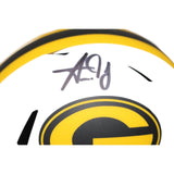 Aaron Jones Autographed Green Bay Packers Lunar Mini Helmet Beckett 43844