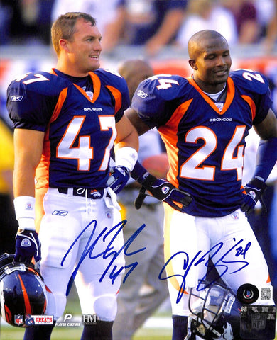 Champ Bailey John Lynch Signed Denver Broncos 8x10 Photo Beckett 42956