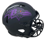 Zay Flowers Signed Baltimore Ravens Full Size Eclipse Speed Replica Helmet BAS