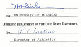 Fritz Crisler HOF Michigan Head Coach Signed/Auto Contract PSA BA199028