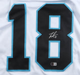 Jalen Coker Signed Panthers White Home Jersey (Beckett) Carolina Wide Receiver