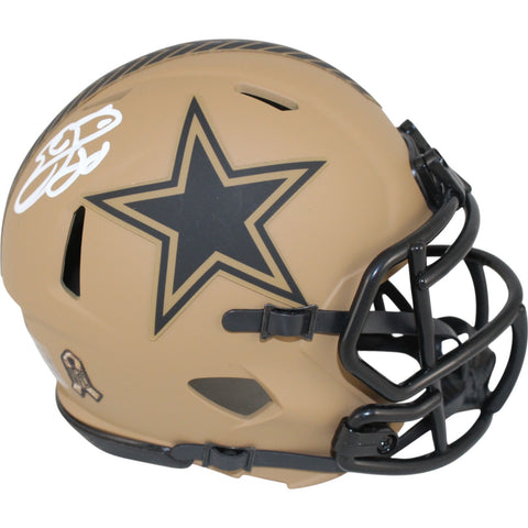 Emmitt Smith Autographed Dallas Cowboys 23 Salute Mini Helmet Beckett 50836