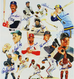 J Rice, R Jackson, R Henderson Signed #8A Team of Dreams 16x23 MLB Print 14 Sigs