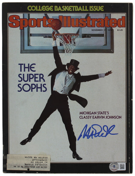 Lakers Magic Johnson Signed November 1978 Sports Illustrated Magazine BAS Wit