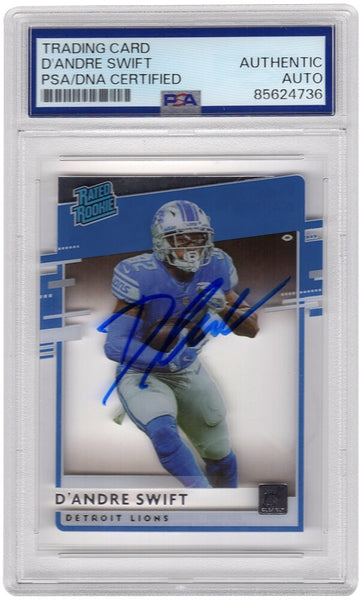 D'Andre Swift Signed Lions 2020 Donruss Clearly Rated Rookie RC #RR-DS (PSA/DNA)