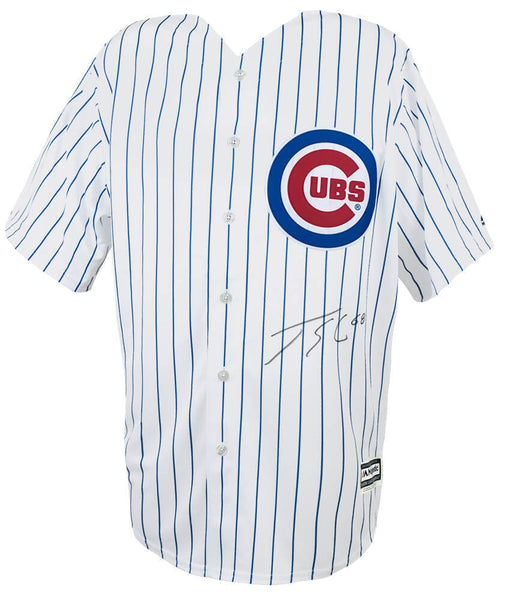 Jorge Soler Signed Cubs White Majestic Replica Baseball Jersey - (SCHWARTZ COA)