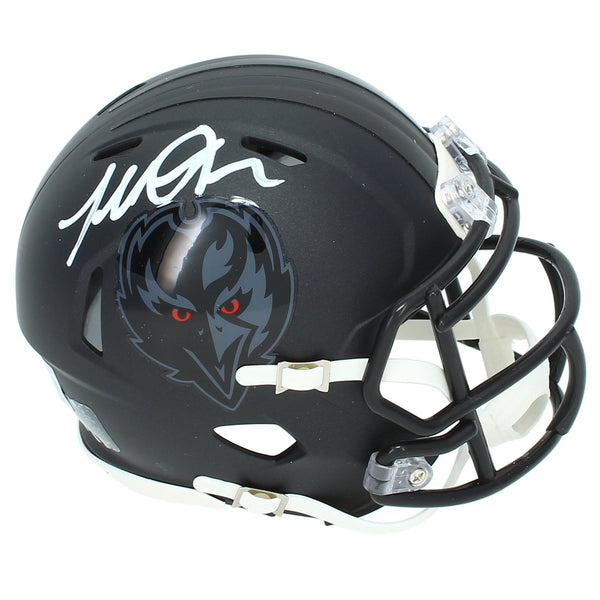 Terrell Suggs Autographed Ravens Black 2026 Alternate Speed Mini Helmet Beckett