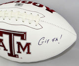 Kevin Smith Autographed Texas A&M Logo Football w/ Gig 'Em- Jersey Source Auth