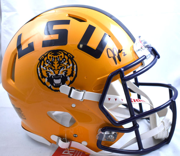 authentic washington & jefferson football helmets Justin Jefferson Signed LSU Tigers F/S Speed Authentic Helmet