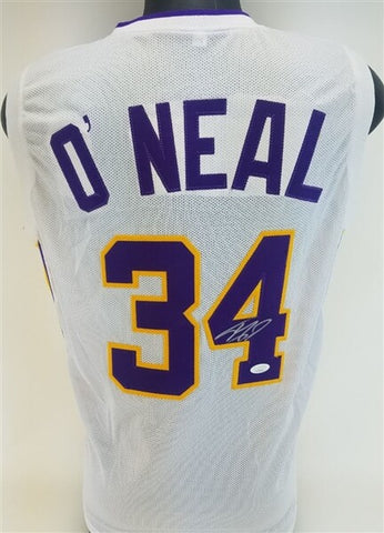 Shaquille O'Neal Signed Los Angeles Lakers White Jersey (JSA COA) 4xNBA Champ