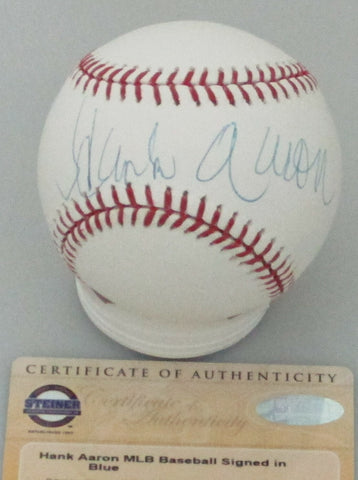Braves HANK HENRY AARON Signed Official MLB Baseball #1 AUTO - HOF - 755 - Stnr