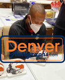 Champ Bailey Autographed/Signed Denver Broncos Lunar Mini Helmet BAS 32846