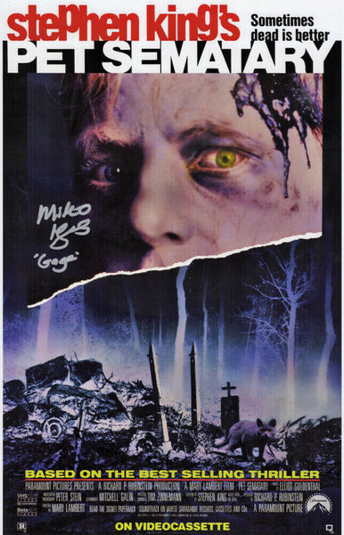 Miko Hughes Signed Pet Sematary 11x17 Movie Poster w/Gage -(SCHWARTZ SPORTS COA)