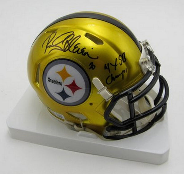 Rocky Bleier HOF Signed/Inscribed Flash Mini Helmet Steelers Beckett 191563