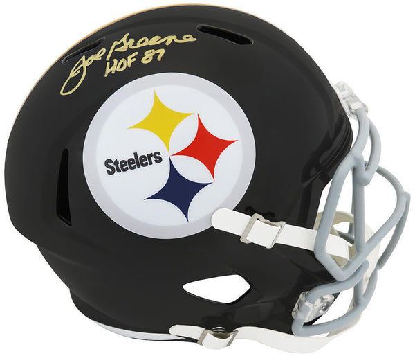Joe Greene Signed Steelers T/B Riddell F/S Speed Rep Helmet w/HOF'87 - (SS COA)