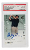 Phil Mickelson Signed Slabbed 2002 SP Authentic Golf Card #110 PSA/DNA Mint 9