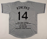 Paul Konerko Chicago White Sox Signed Career Highlight Stat Gray Jersey /JSA COA
