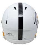 Troy Polamalu Signed Steelers Full Size Matte White Speed Replica Helmet BAS ITP
