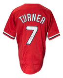 Trea Turner Philadelphia Signed Red Baseball Jersey BAS ITP