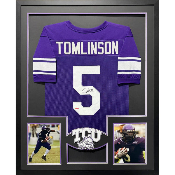 LaDainian Tomlinson Autographed Signed Framed Leaf TCU Horned Frogs Jersey