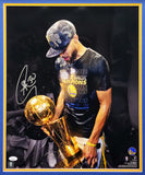 Stephen Curry Autographed Framed 16x20 Photo Warriors NBA Finals JSA AG48125