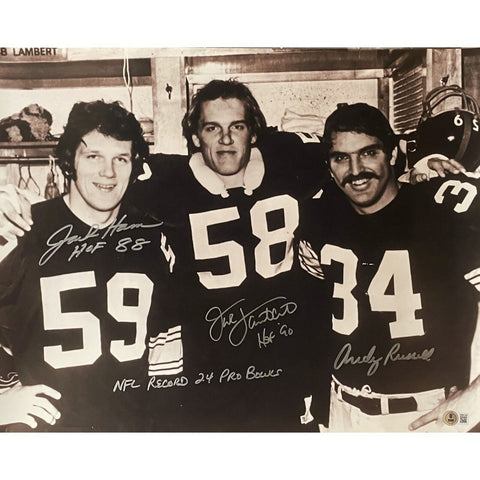 Jack Lambert Andy Russell Jack Ham Signed Steelers 16x20 BAS 46387