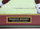 Derrick Brooks Signed Florida State Seminoles Framed Photo (JSA) 1993 Ntl Champs