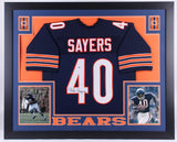 Gale Sayers Signed Bears 35" x 43" Custom Framed Jersey (Beckett) 1965 NFL ROY