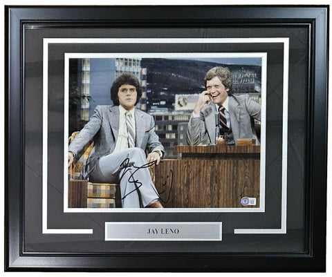 Jay Leno Signed Framed 11x14 Photo BAS