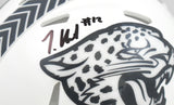 Travis Hunter Autographed Jaguars Salute 2024 Speed Mini Helmet - Beckett W Holo