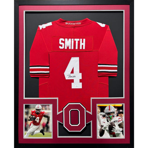 Jeremiah Smith Autographed Signed Framed Ohio State Jersey JSA