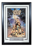 Chevy Chase Signed In Blue Framed 11x17 European Vacation Photo JSA Hologram