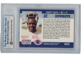 Emmitt Smith Autographed 1990 Pro Set #685 Trading Card AS IS Slab Beckett 54879