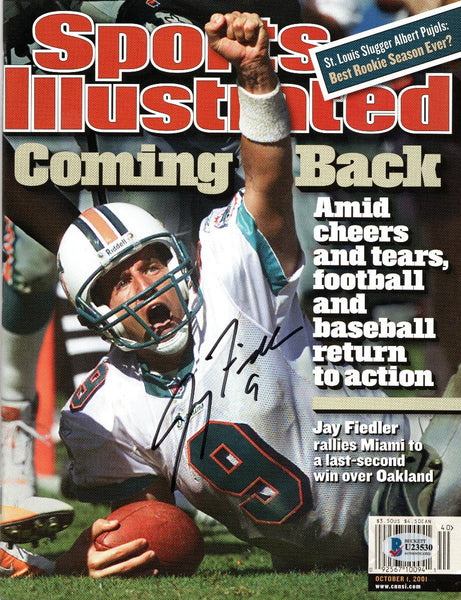 Jay Fiedler Autographed Miami Dolphins Sports Illustrated 10/1/01 Beckett