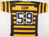 Jack Ham Signed Pittsburgh Steelers Bumble Bee Jersey Inscrd "HOF 88" (Beckett)
